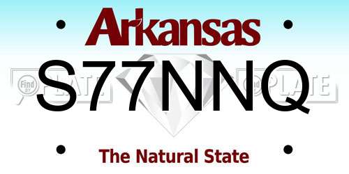 S77NNQ Arkansas License Plate