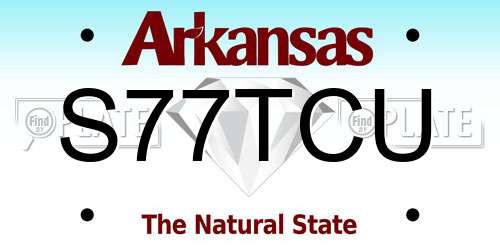 S77TCU Arkansas License Plate