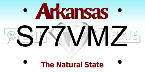 S77VMZ Arkansas License Plate