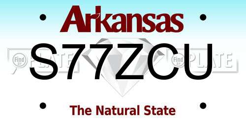 S77ZCU Arkansas License Plate