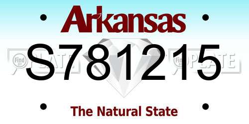 S781215 Arkansas License Plate