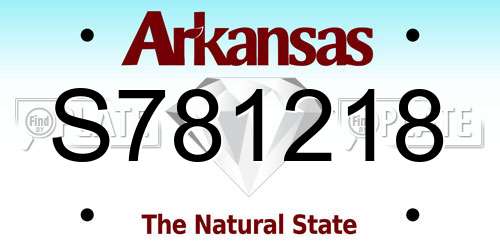 S781218 Arkansas License Plate