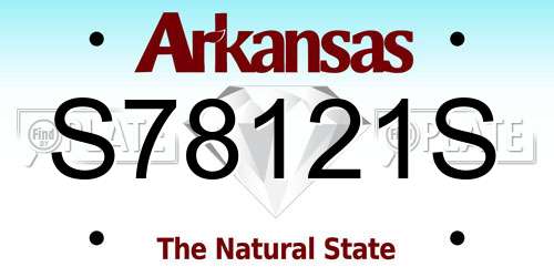 S78121S Arkansas License Plate