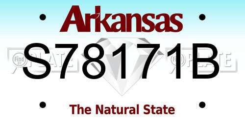 S78171B Arkansas License Plate