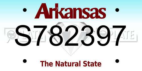 S782397 Arkansas License Plate