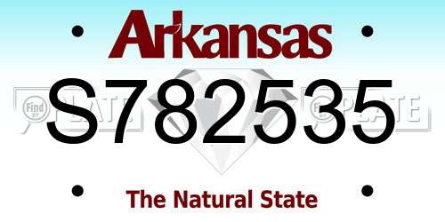 S782535 Arkansas License Plate