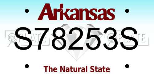 S78253S Arkansas License Plate