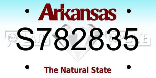 S782835 Arkansas License Plate