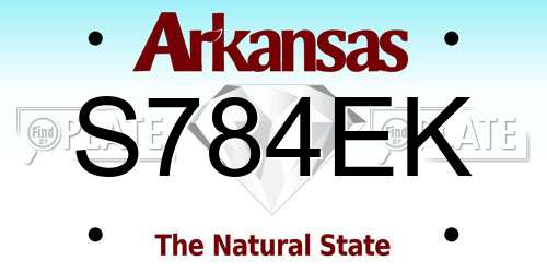 S784EK Arkansas License Plate