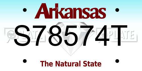 S78574T Arkansas License Plate
