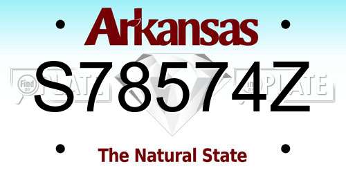 S78574Z Arkansas License Plate