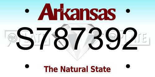 S787392 Arkansas License Plate