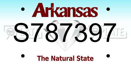 S787397 Arkansas License Plate