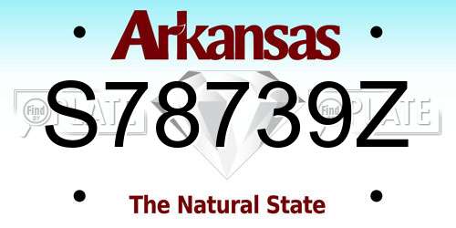 S78739Z Arkansas License Plate