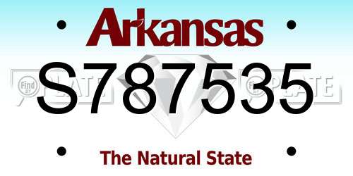S787535 Arkansas License Plate