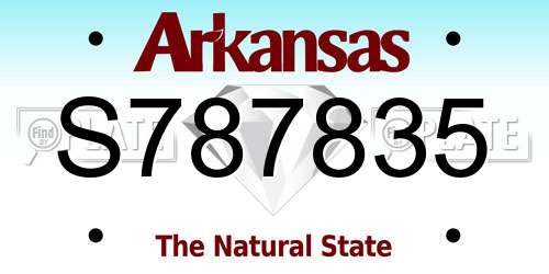 S787835 Arkansas License Plate