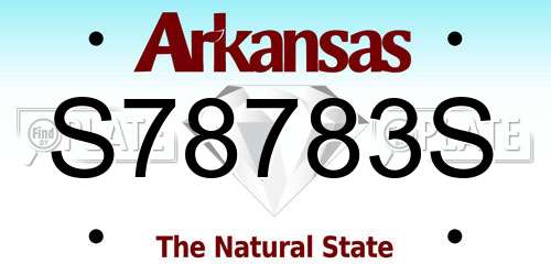 S78783S Arkansas License Plate