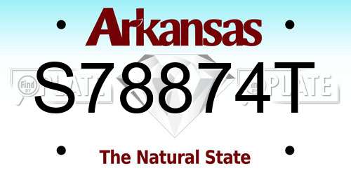 S78874T Arkansas License Plate