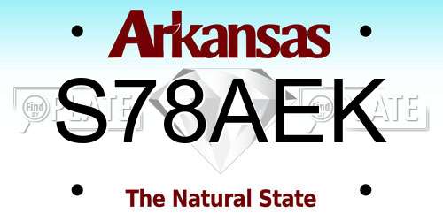 S78AEK Arkansas License Plate