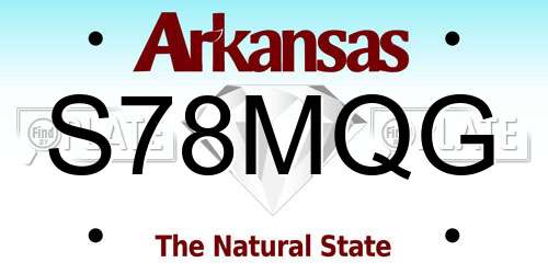 S78MQG Arkansas License Plate