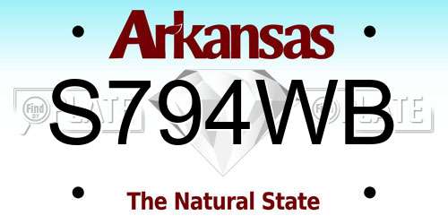 S794WB Arkansas License Plate