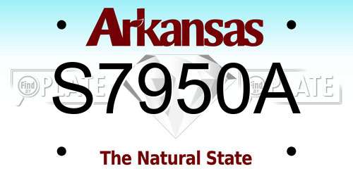 S7950A Arkansas License Plate