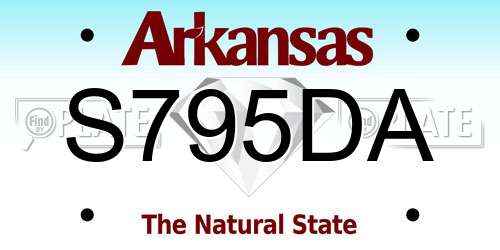 S795DA Arkansas License Plate