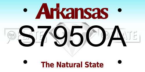 S795OA Arkansas License Plate