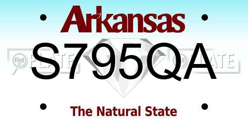 S795QA Arkansas License Plate