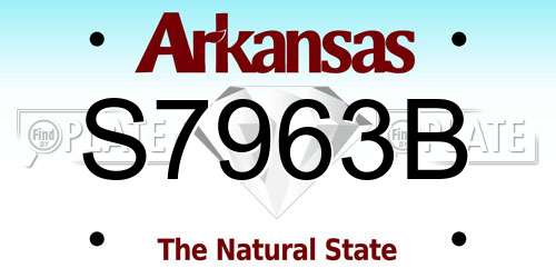 S7963B Arkansas License Plate