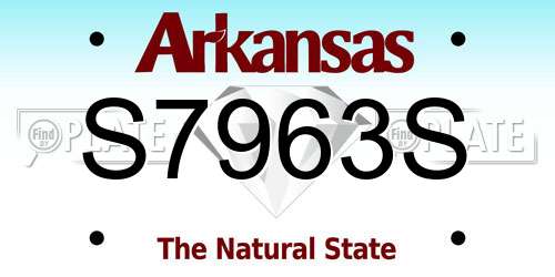 S7963S Arkansas License Plate