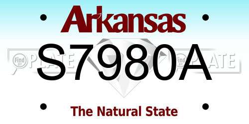 S7980A Arkansas License Plate