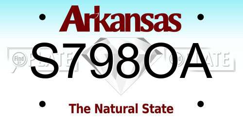 S798OA Arkansas License Plate