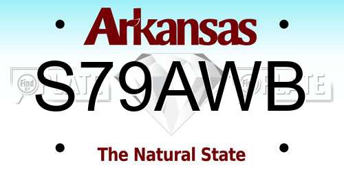 S79AWB Arkansas License Plate