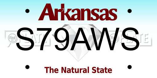 S79AWS Arkansas License Plate