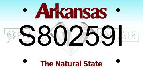 S80259I Arkansas License Plate