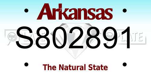S802891 Arkansas License Plate