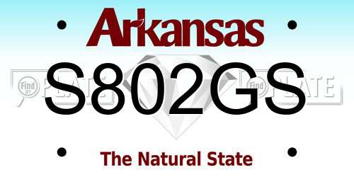 S802GS Arkansas License Plate