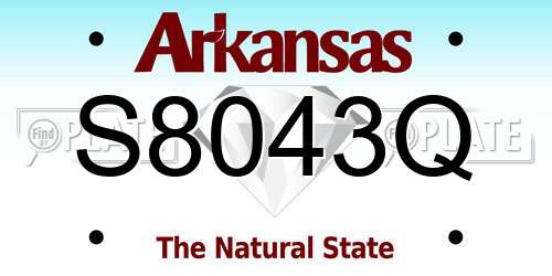 S8043Q Arkansas License Plate