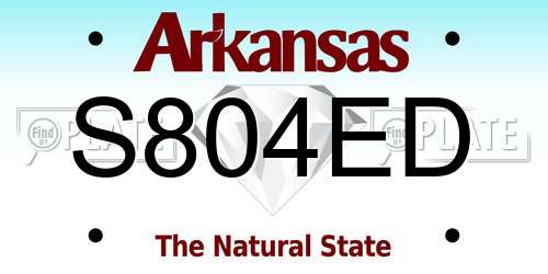 S804ED Arkansas License Plate