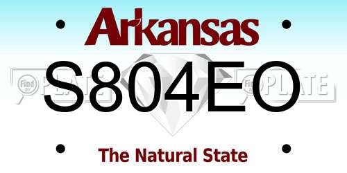 S804EO Arkansas License Plate