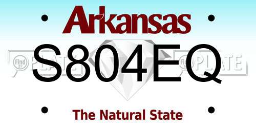 S804EQ Arkansas License Plate