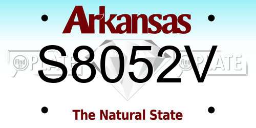S8052V Arkansas License Plate