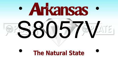 S8057V Arkansas License Plate