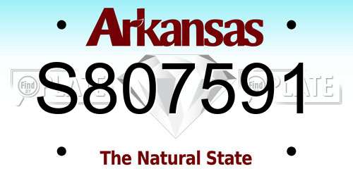 S807591 Arkansas License Plate