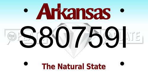 S80759I Arkansas License Plate