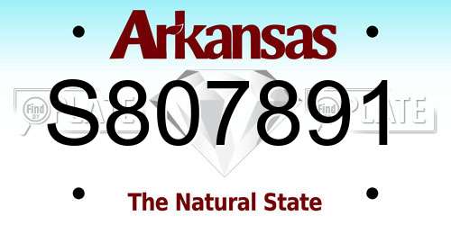 S807891 Arkansas License Plate