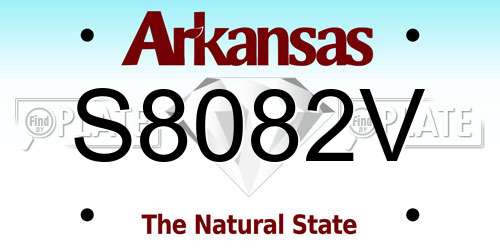 S8082V Arkansas License Plate