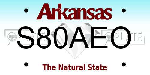 S80AEO Arkansas License Plate