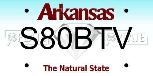 S80BTV Arkansas License Plate